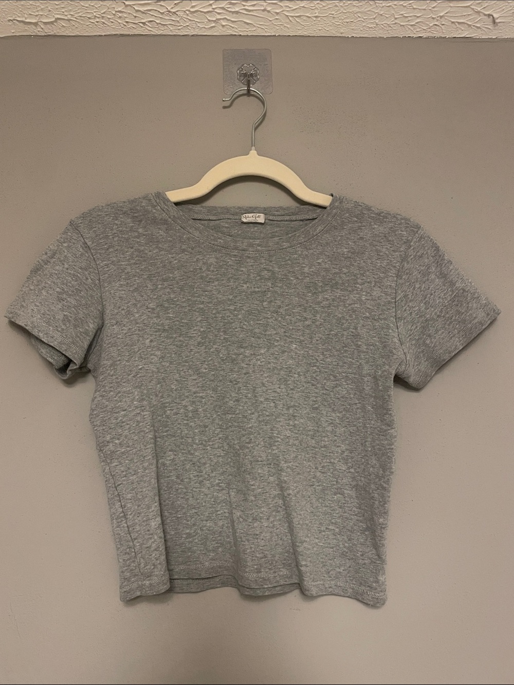 Brandy Melville Heather Gray Short Sleeve Crew Tee
